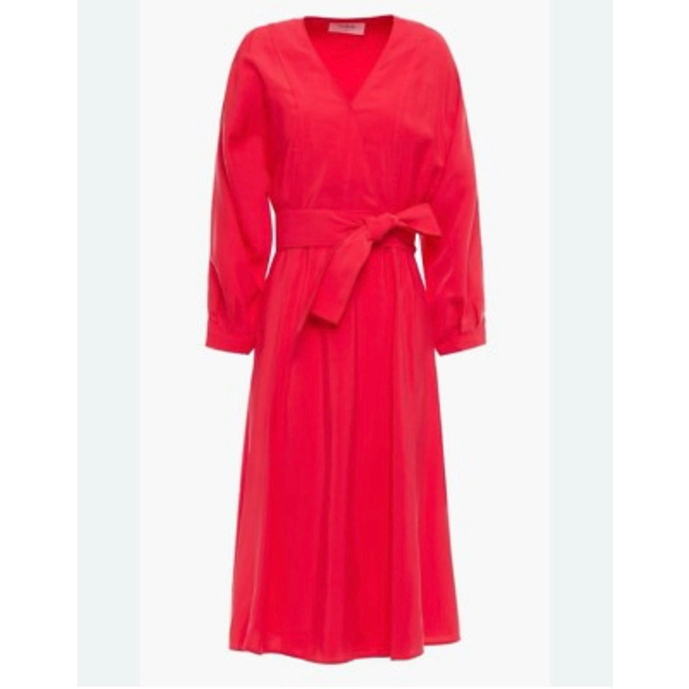 Women's ba&sh Red Midi Wrap Dress S